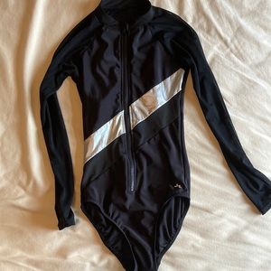 Joy Lab One Piece Swimsuit Long Sleeve Mesh Rash Guard XS